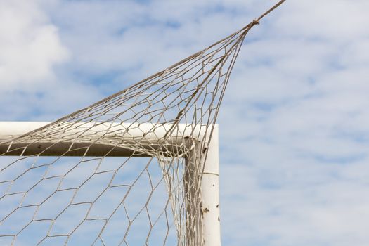 Back side the Goal at the soccer field