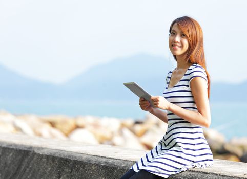 young woman use tablet computer