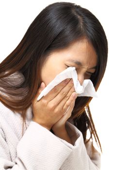 sneeze asian woman