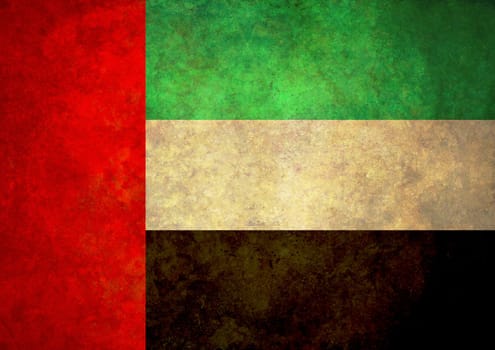 Illustration of a worn looking United Arab Emirates Flag