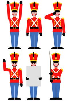 Illustration of a toy soldier in different poses