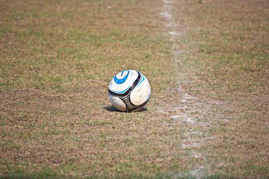 football on the old grass soccer field