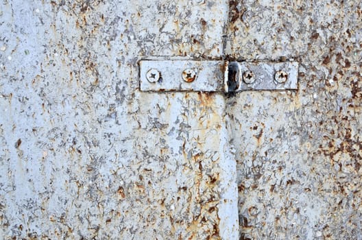 Old painted metal sheet with rust