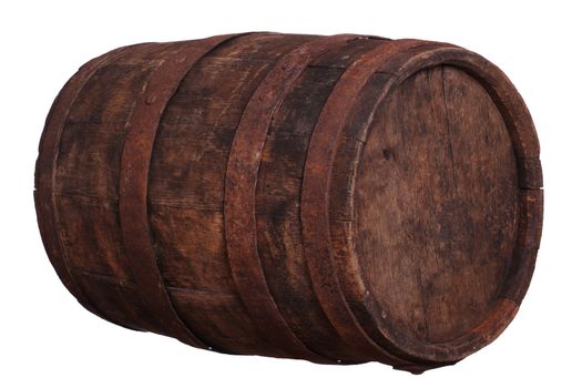 sideview of wooden barrel