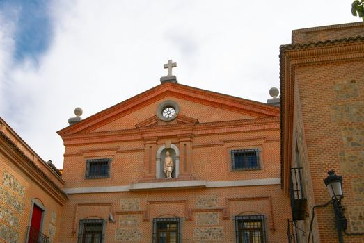 Historic buildings with lace fronts of city Madrid