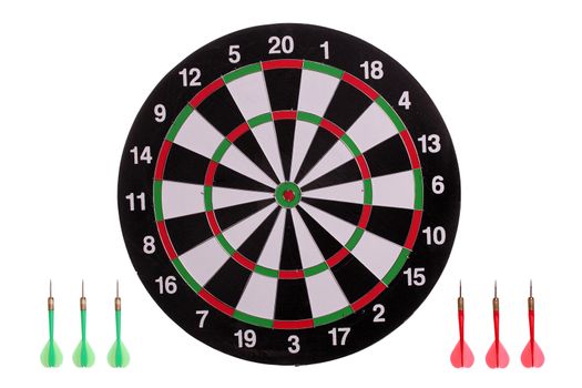 dart board with arrows