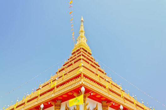 Golden pagoda at the Thai temple
Buddha church at the Thai temple style
