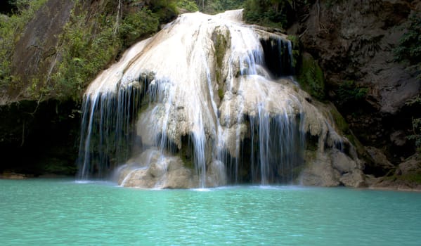 Waterfalls, streams, forests, lush greenery summer. Chiang Mai, Thailand.