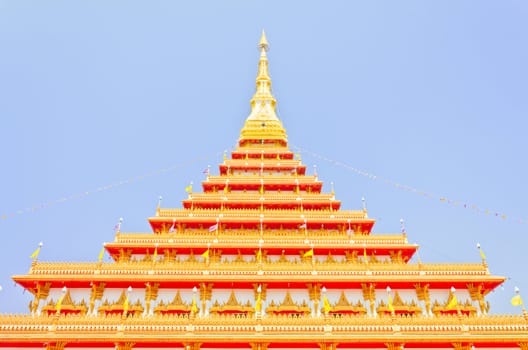 Golden pagoda at the Thai temple
Buddha church at the Thai temple style