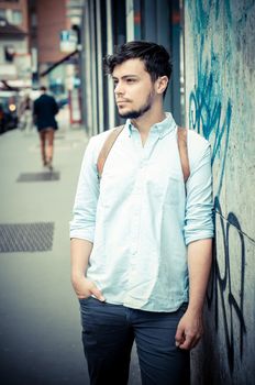 stylish man in the street in the city