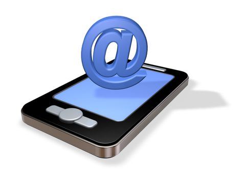 smartphone and email symbol on white background - 3d illustration