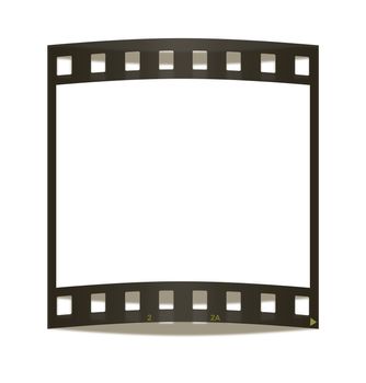 Blank film frame on white background