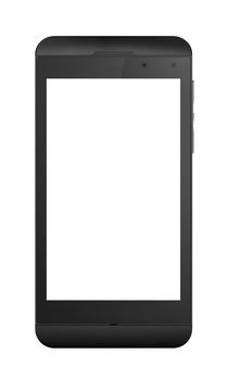 Smart Phone with blank screen isolated on white. Include clipping path for phone and screen