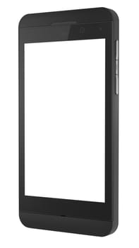 Smart Phone with blank screen isolated on white. Include clipping path for phone and screen