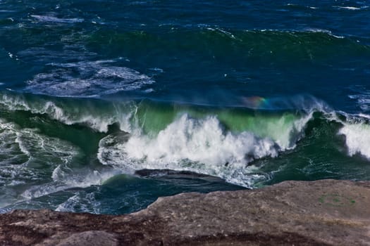 Close up shot of Sea wave splash on the beach