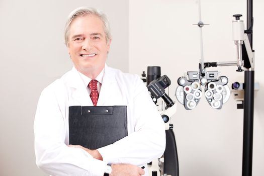 Portrait of doctor in ophthalmology clinic.