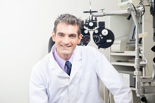 Portrait of doctor in ophthalmology clinic.