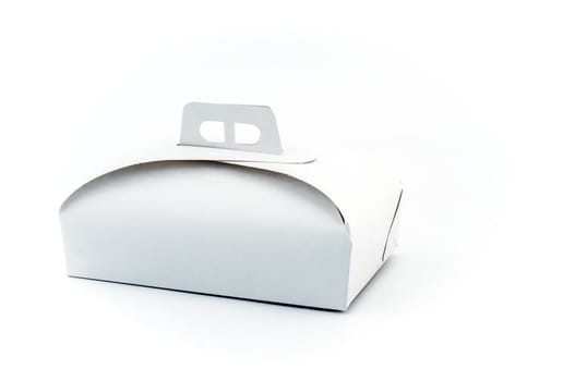 White paper cake box on white background