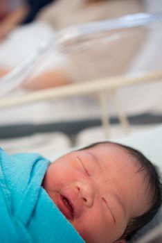 Asian Newborn Baby in the Hospital