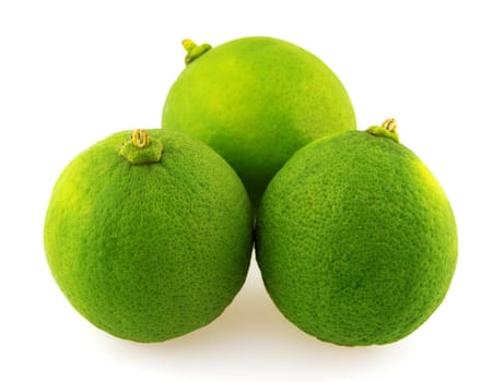 Fresh limes Isolated on white