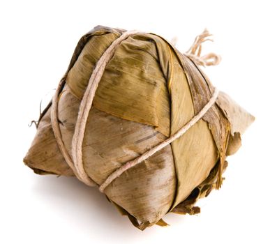Chinese Glutinous  Rice Dumpling on white background.