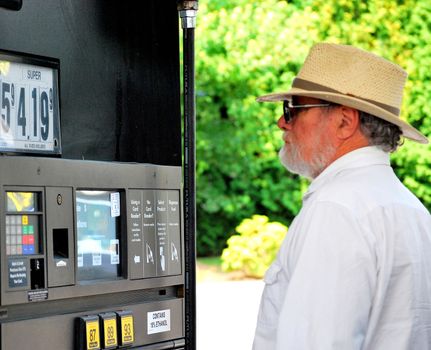 High petrol prices at the pump.