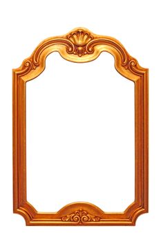 beautiful old baroque frame isolated on white background