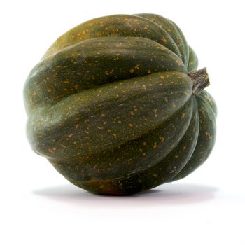 Studio close up of acorn squash isolated on white background with light shadow