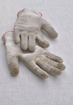 Dirty gardening gloves