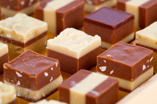 Nougat praline, delicious mix of nougat and almond creme