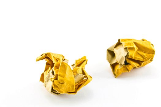 Crumpled paper on a white background