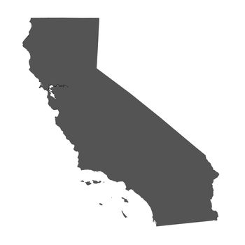 Map of California - USA - nonshaded