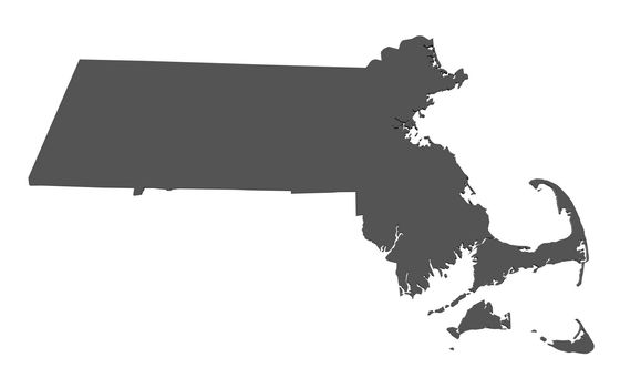 Map of Massachusetts - USA - nonshaded