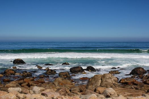 Beach along south africas coastline at the indian ocean