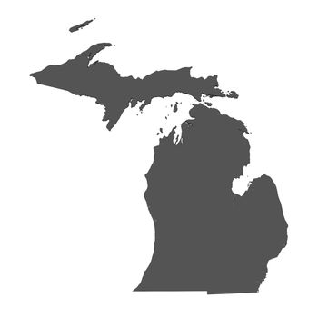 Map of Michigan - USA - nonshaded
