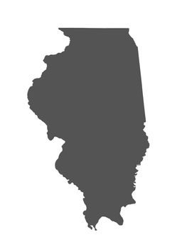 Map of Illinois - USA - nonshaded