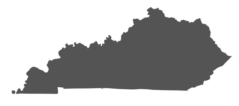 Map of Kentucky - USA - nonshaded
