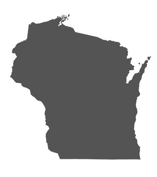 Map of Wisconsin - USA - nonshaded