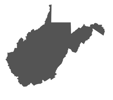 Map of West Virginia - USA - nonshaded