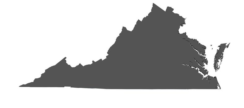 Map of Virginia - USA - nonshaded