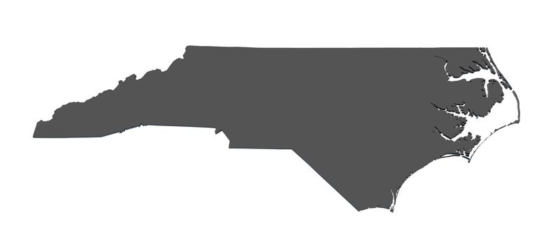 Map of North Carolina - USA - nonshaded