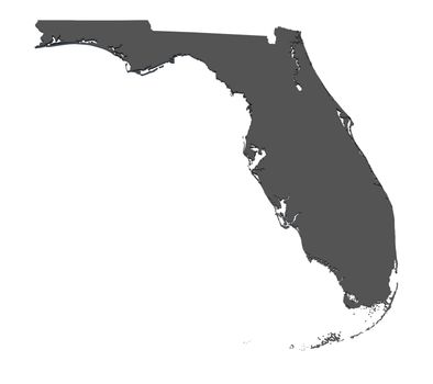 Map of Florida - USA - nonshaded