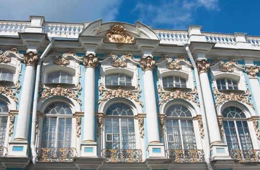 The Catherine Palace, located in the town of Tsarskoye Selo (Pushkin), St. Petersburg, Russia