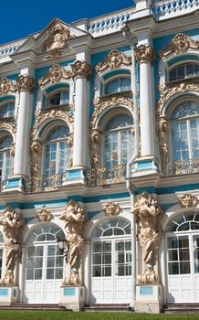 The Catherine Palace, located in the town of Tsarskoye Selo (Pushkin), St. Petersburg, Russia