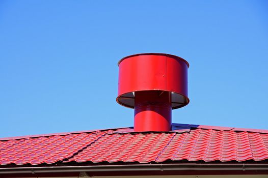 The greater round pipe of ventilation costs on a roof