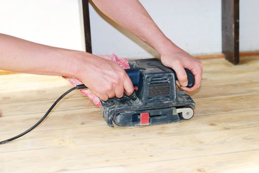 polishing the wood