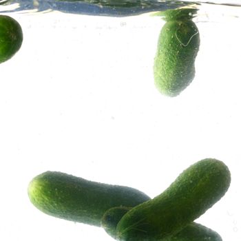 cucumber splash isolated on white background