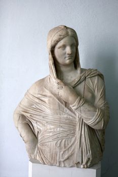Ancient sculpture in Kos town. Dodecanese, Greece