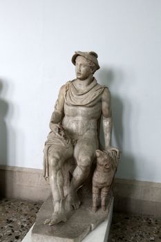 Ancient sculpture in Kos town. Dodecanese, Greece