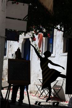 Greek Street dancer in Kos. Dodecanese, Greece